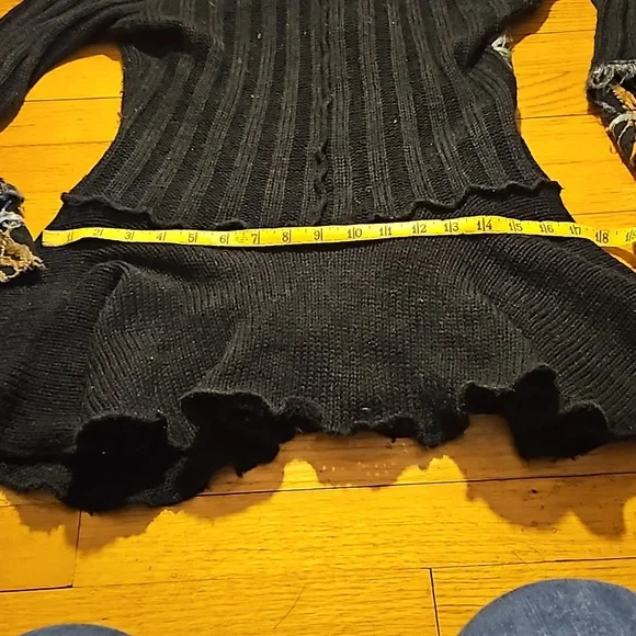 Roz & Ali Boho PM Black Asymmetric Cardigan - Picture 12 of 16